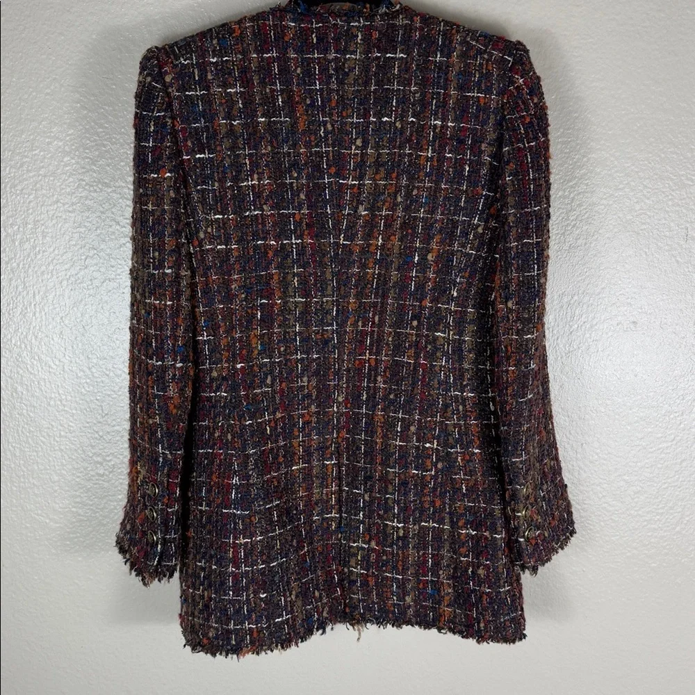 Veronica Beard Doris Dickey Metallic Bouclé-Tweed Jacket Blazer - Picture 9 of 10